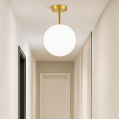 Lámpara de techo para pasillo de vidrio esférico moderno con LED