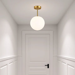 Lámpara de Techo LED Nórdica de Bola de Vidrio con Protección Ocular para Pasillo