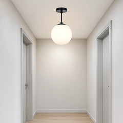 Lámpara de Techo LED Nórdica de Bola de Vidrio con Protección Ocular para Pasillo