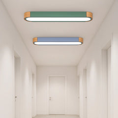 Lámpara de Techo para Pasillo LED Nórdica de Madera Ovalada