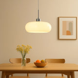 Lámpara colgante de vidrio Bauhaus LED regulable en altura para comedor