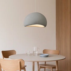 Lámpara colgante Japandi LED de resina blanca para comedor