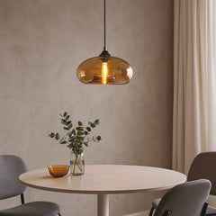 Lámpara colgante de vidrio de colores redonda para comedor