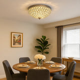 Lámpara de techo de cristal LED elegante semiesférica para comedor