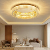 Lámpara de Techo LED Moderna de Cristal con Diseño de Anillo para Salón