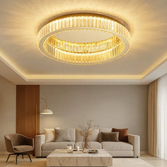 Lámpara de Techo LED Moderna de Cristal con Diseño de Anillo para Salón