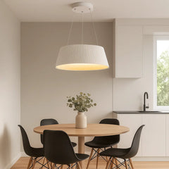 Lámpara Colgante Moderna Redonda de Diseño a Rayas LED para Comedor, Ø 46 cm