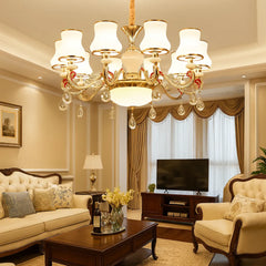 Lámpara Colgante de Cristal Estilo Europeo en Aleación de Zinc