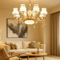 Lámpara Colgante de Cristal Estilo Europeo en Aleación de Zinc