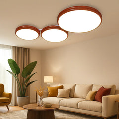 Plafón LED Moderno de Doble Capa y Tres Círculos para Techo de Salón