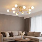 Lámpara de Techo LED Moderna con Diseño Molecular de Hierro para Salón