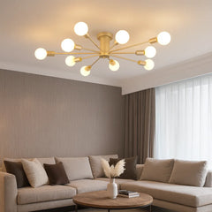 Lámpara de Techo LED Moderna con Diseño Molecular de Hierro para Salón