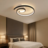 Lámpara de techo LED moderna de diseño espiral minimalista para dormitorio
