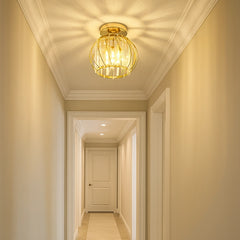 Lámpara de Techo Moderna de Cristal Tipo Jaula para Pasillo Luz Tricolor