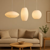 Lámpara Colgante de Tela Blanca Estilo Nórdico