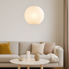 Lámpara Colgante de Tela Blanca Estilo Nórdico