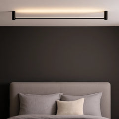 Lámpara de techo lineal LED de metal negro de estilo moderno para salón
