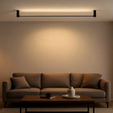 Lámpara de techo lineal minimalista negra con LED para salón