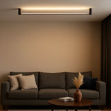 Lámpara de techo lineal minimalista negra con LED para salón