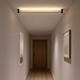 Lámpara de techo lineal minimalista negra con LED para salón