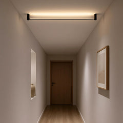 Lámpara de techo lineal LED de metal negro de estilo moderno para salón