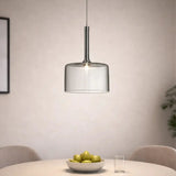 Lámpara colgante de vidrio moderna LED regulable en altura cilíndrica para comedor