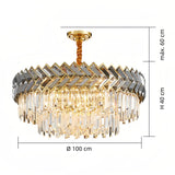 Lámpara colgante de cristal moderna redonda con LED para comedor