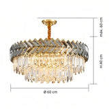 Lámpara colgante de cristal moderna redonda con LED para comedor
