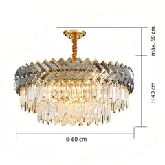 Lámpara colgante de cristal moderna redonda con LED para comedor