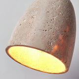Lámpara colgante de travertino campana con LED para mesita de noche