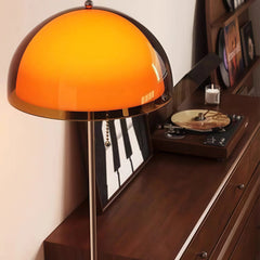 Lámpara de pie vintage con cadena y pantalla acrílica abovedada, 153 cm