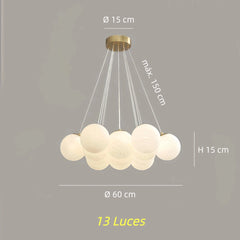 Lámpara colgante de varias luces moderna de cristal con diseño Bubble para salón