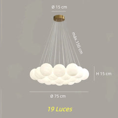 Lámpara colgante de varias luces moderna de cristal con diseño Bubble para salón