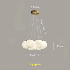 Lámpara colgante de varias luces moderna de cristal con diseño Bubble para salón