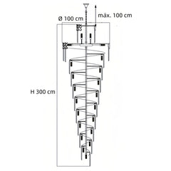 Lámpara colgante de escalera de cristal en espiral de lujo gris claro