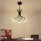 Lámpara de araña de cristal floral moderna LED regulable para comedor