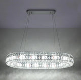 Lampara colgante de cristal ovalado LED de lujo para comedor