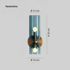 Aplique de pared bidireccional nórdico de vidrio LED regulable luz suave para mesita de noche