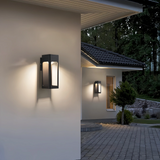 Aplique rectangular exterior LED IP65 moderno de metal negro