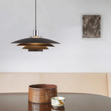 Lámpara colgante moderna LED de diseño con estructura escalonada para comedor