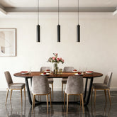 Lámpara Colgante Cilíndrica Moderna de Metal Negra para Comedor