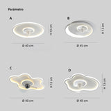 Ventilador de techo moderno silencioso con luz LED regulable para dormitorio