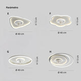 Ventilador de techo moderno silencioso con luz LED regulable para dormitorio