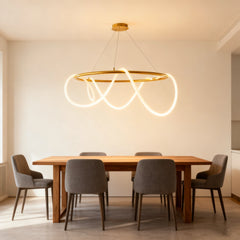 Lámpara colgante de diseño circular moderna LED regulable para comedor