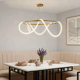Lámpara Colgante LED con Diseño de Aro Creativo Minimalista para Comedor