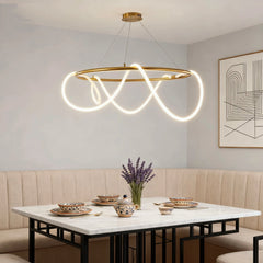 Lámpara Colgante LED con Diseño de Aro Creativo Minimalista para Comedor