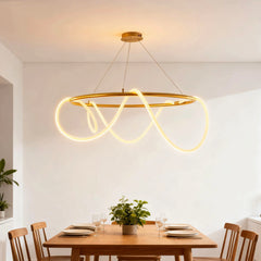 Lámpara colgante de diseño circular moderna LED regulable para comedor