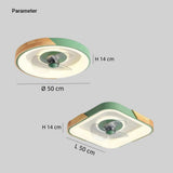 Ventilador de techo con luz LED nórdico silencioso con temporizador para dormitorio