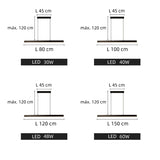Lámpara colgante lineal LED de metal regulable en altura para comedor