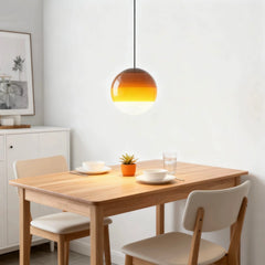 Lámpara Colgante Esférica de Vidrio con Gradiente Estilo Nórdico